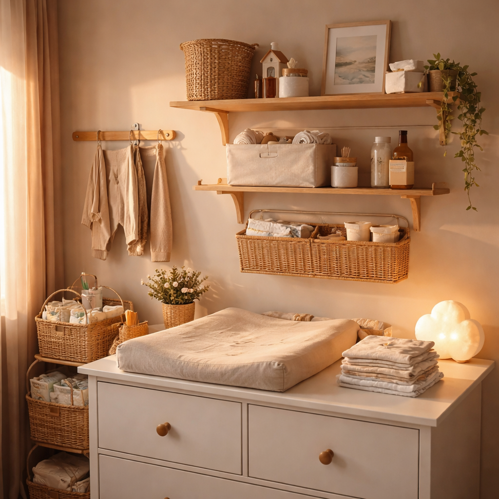 Coin change bébé dans une petite chambre : idées simples et organisation minimaliste